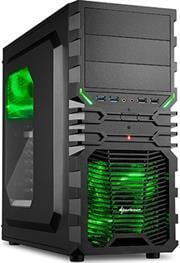 4044951016211 Sharkoon VG4W Midi Tower PC Gaming Case Green with Window USB 3.0 Mounting possibilities: 3 5.25