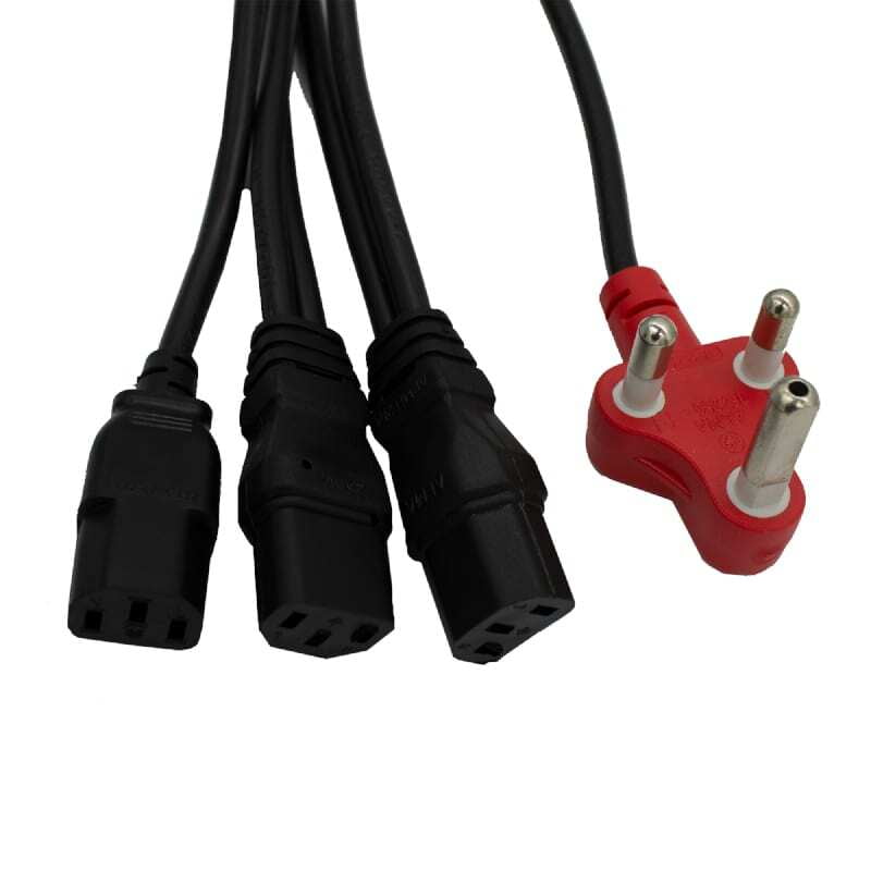 PC6D3IC13BK38 UniQue Dedicated Tri Head Power Cable 3.8mStandard computer power cable with 3prong dedicated plug