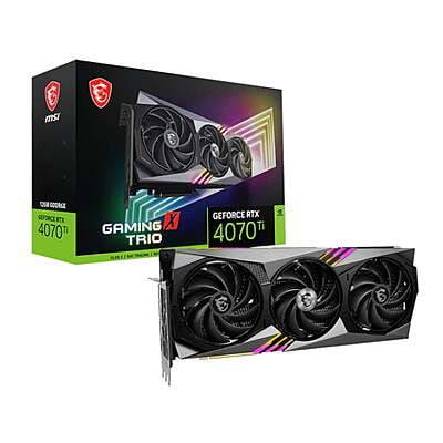 RTX4070TIGAMINGXTRIO12G MSI Nvidia GeForce RTX 4070Ti Gaming X Trio 12G GDDR6X 256BIT Graphics Card