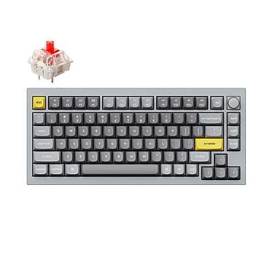 Q1N1Z Keychron Q1 75% Red G Pro Switches Aluminium RGB Wired Keyboard  Grey