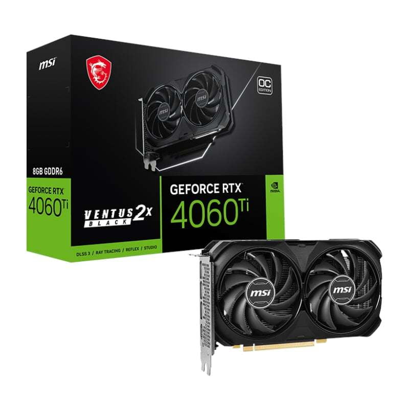 RTX4060TIVENTUS2X8GOCBLK MSI GF RTX 4060TI VENTUS 2X 8G OC BLACK RTX4060TIVENTUS2X8GOCBLK MSI GF RTX 4060TI VENTUS 2X 8G OC BLACK