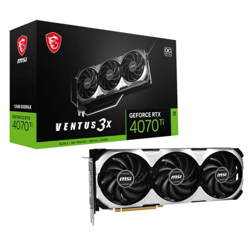 RTX4070TIVENTUS3XE12GOC MSI Nvidia GeForce RTX 4070Ti Ventus 3X E1 OC 12G GDDR6X 256BIT Graphics Card RTX4070TIVENTUS3XE12GOC MSI Nvidia GeForce RTX 4070Ti Ventus 3X E1 OC 12G GDDR6X 256BIT Graphics Card
